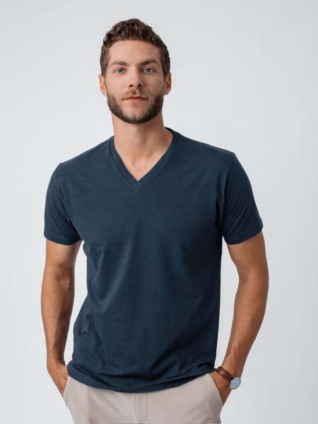 Indigo Blue V-Neck t-shirt | Fresh Clean Threads